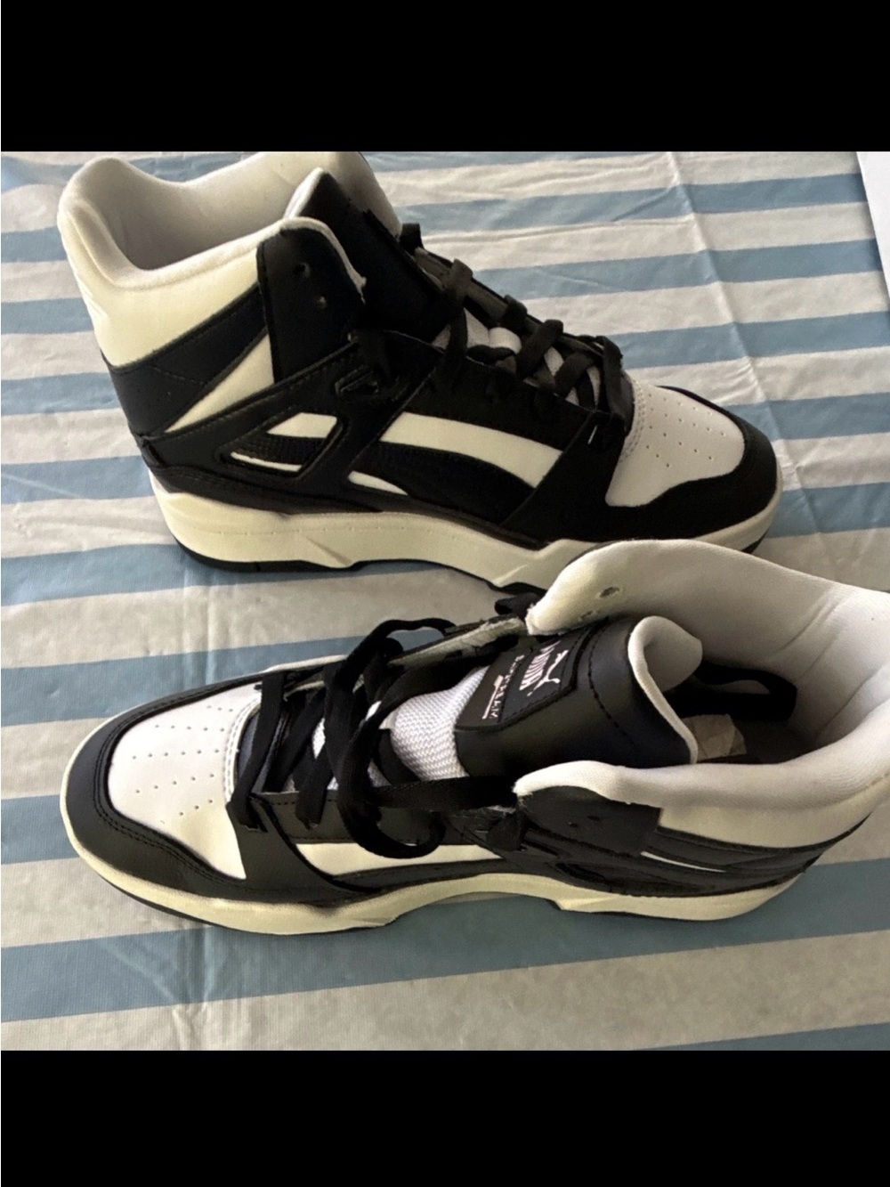 PUMA Slipstream Hi Runway Black Warm White High Top Sneakers Size 8.5W / 7M